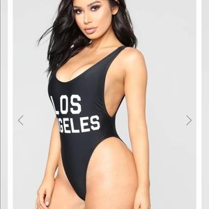 NWT - Los Angeles high cut thong swimsuit XL